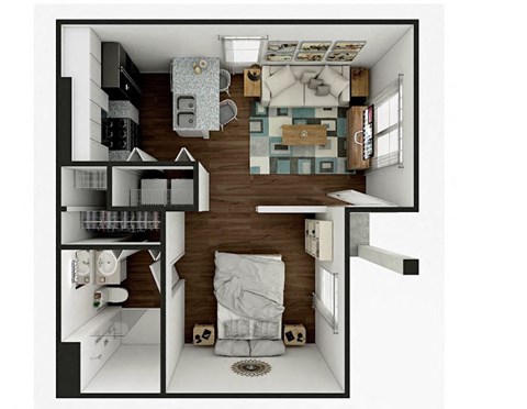 a floor plan of a small apartment